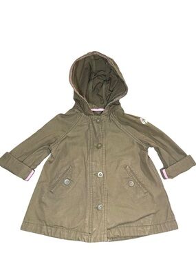 Baby Gap Toddler Jacket 3T Olive Green Hooded Utility Rainbow Fall Spring Coat